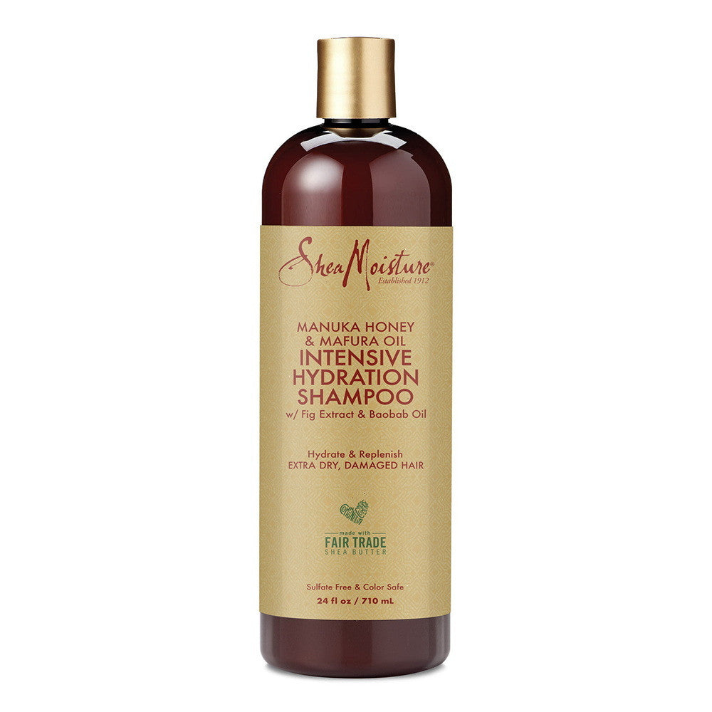 Shea Moisture Intensive Hydration Shampoo For Dry Damaged Hair, Manuka Honey And Mafura Oil, 24 Oz